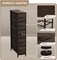 Sorbus Narrow Dresser with 5 Drawers - Steel Frame, Wood Top & Easy Pull Fabric Bins